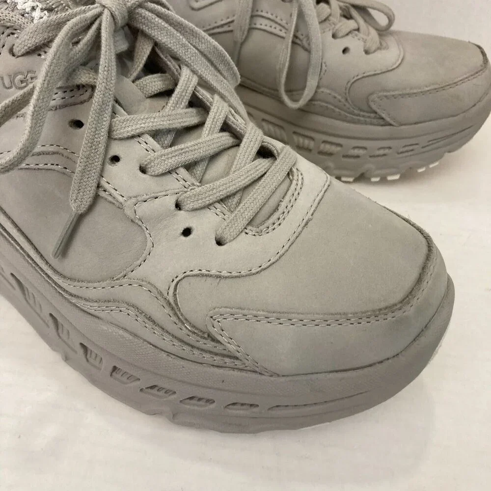 UGG CA805‎ Nubuck Leather Sneakers Women's Size 10 Gray Goat Shoes